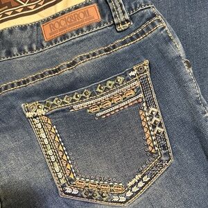 127.  Rock & Roll Women's Blue Boot Cut Jeans
